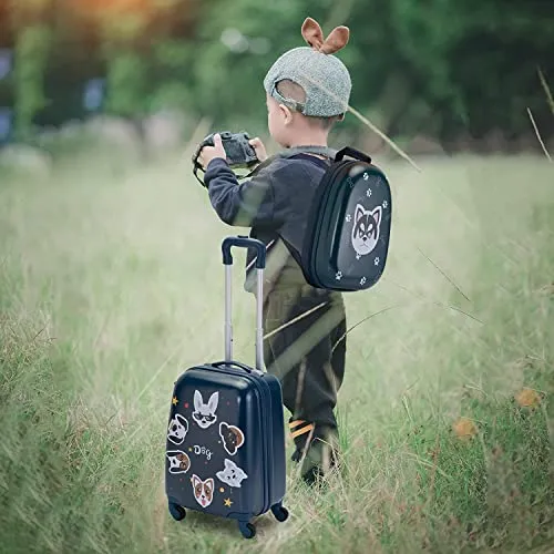 Sandinrayli 2 Pcs Kid Luggage Set, with Spinner Wheels