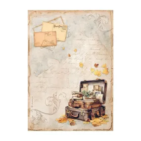 Stamperia Rice Paper Sheet A4 - Golden Harmony - Suitcase