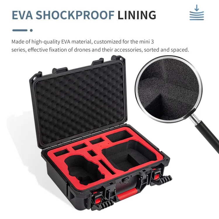 STARTRC ABS Waterproof Shockproof Suitcase Storage Box For DJI Mini 4 Series / Mini 3 Series / RC / RC-N1(Black)