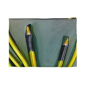 Stylish Yellow & Black Pencil Case on Grey Background