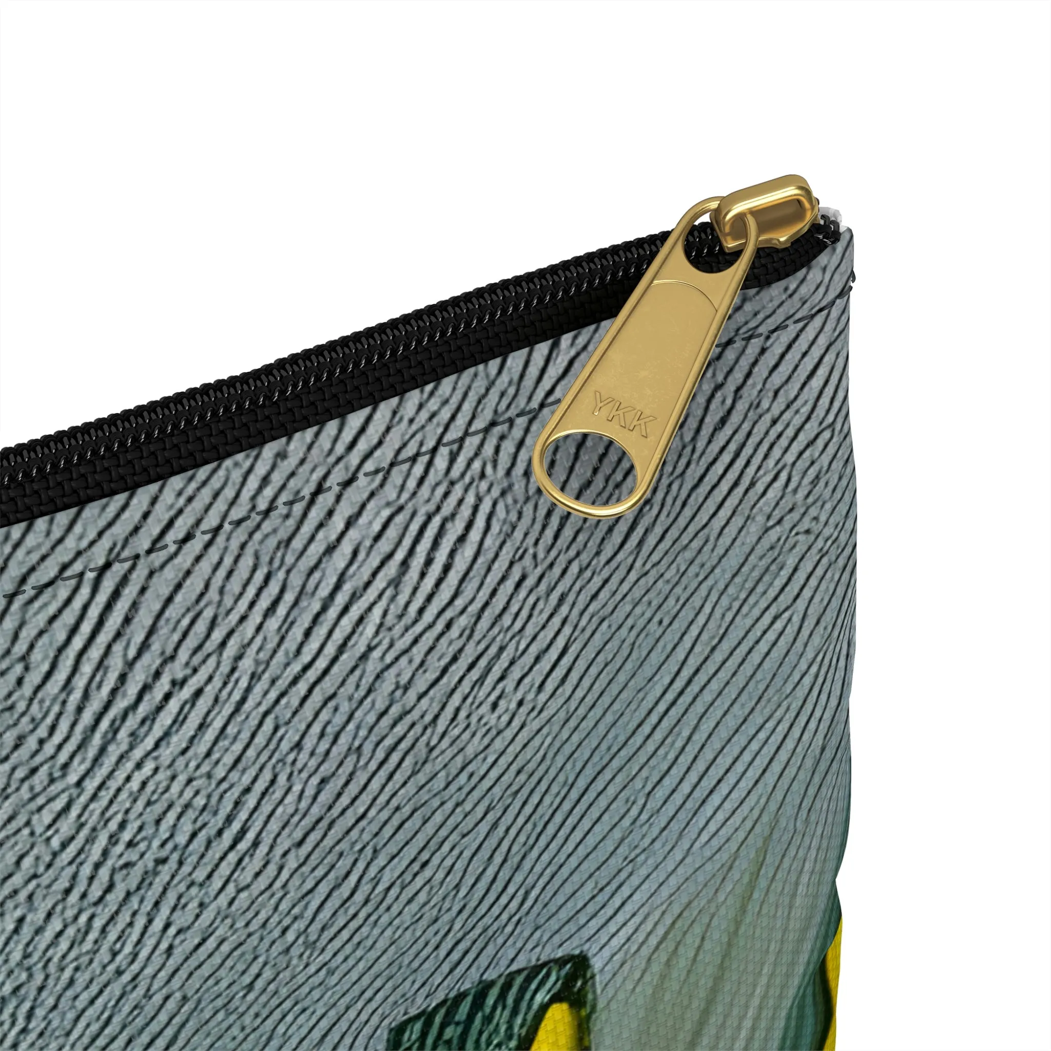 Stylish Yellow & Black Pencil Case on Grey Background