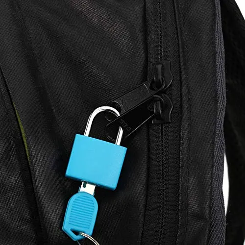 Suitcase Locks with Keys, Small Luggage Padlocks Metal Padlocks Mini Keyed Padlock for School Gym Classroom Matching Game (Multicolor,10 Pieces)