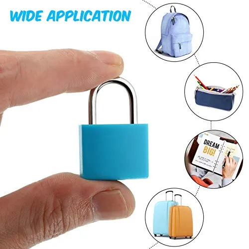 Suitcase Locks with Keys, Small Luggage Padlocks Metal Padlocks Mini Keyed Padlock for School Gym Classroom Matching Game (Multicolor,10 Pieces)