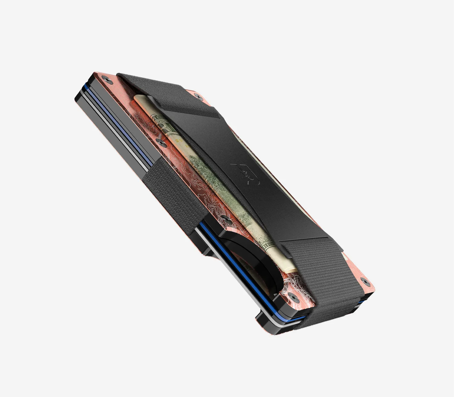 The Ridge Wallet - Aluminum With Money Clip   Cash Strap - The Narrows
