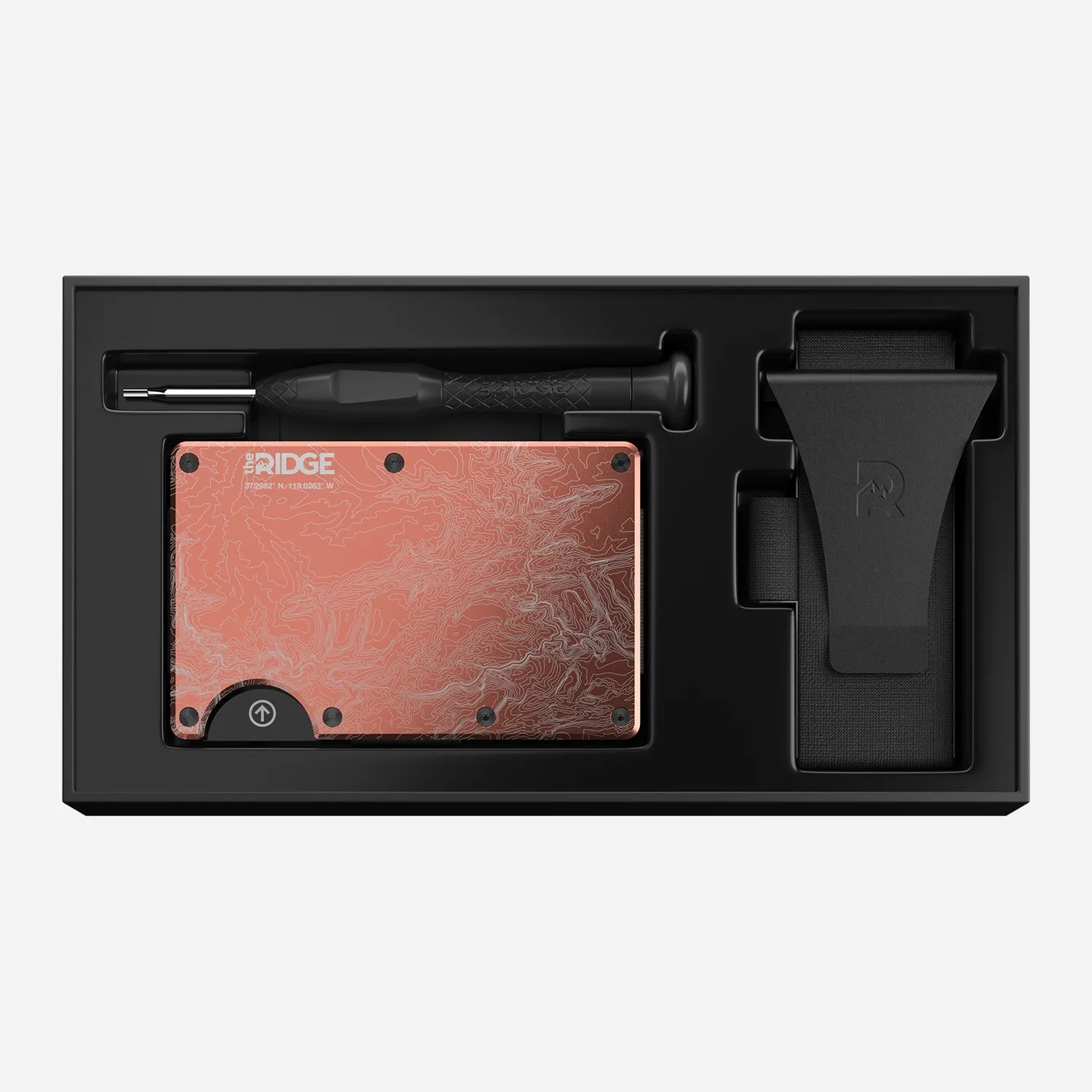 The Ridge Wallet - Aluminum With Money Clip   Cash Strap - The Narrows