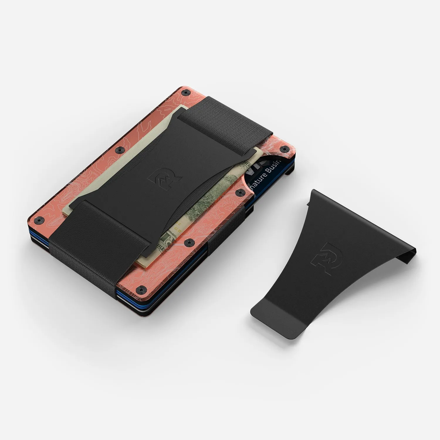 The Ridge Wallet - Aluminum With Money Clip   Cash Strap - The Narrows