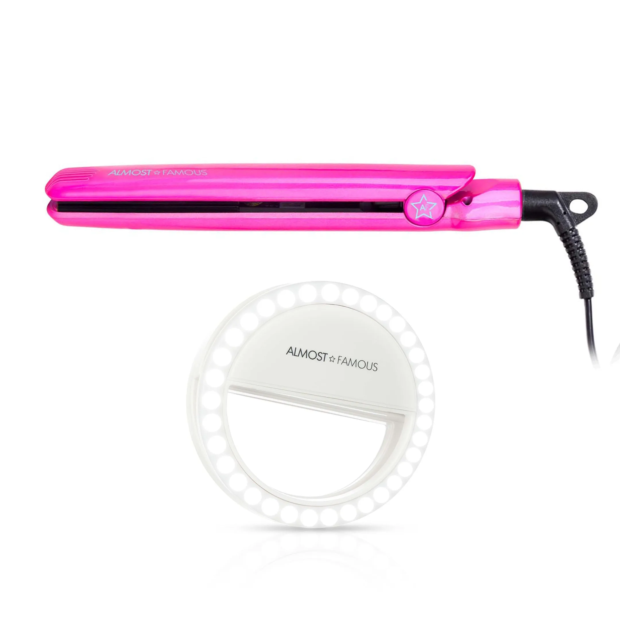 Tropico Getaway 0.5" Flat Iron with Travel Bag   "Spotlight" LED Selfie Light