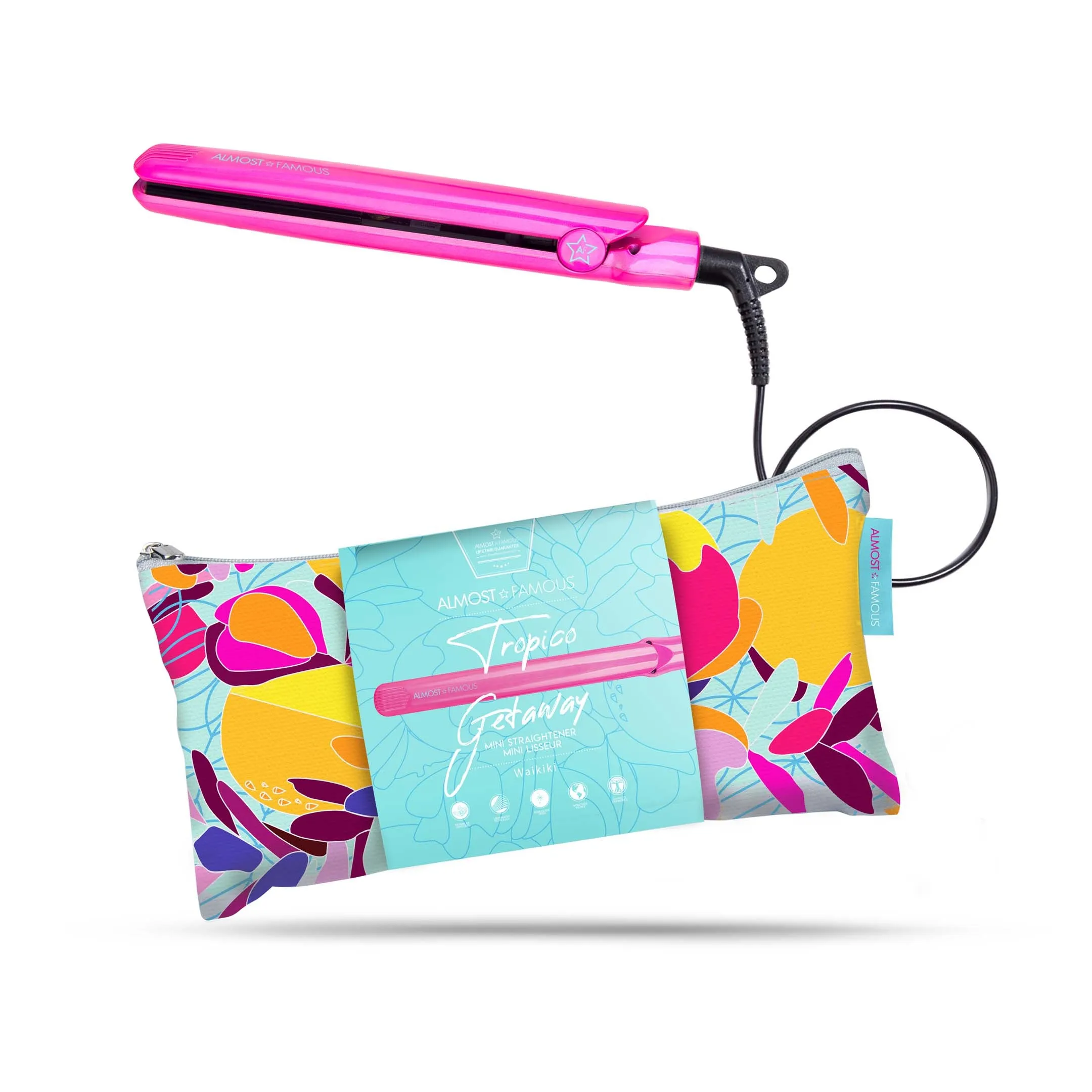 Tropico Getaway 0.5" Flat Iron with Travel Bag   "Spotlight" LED Selfie Light
