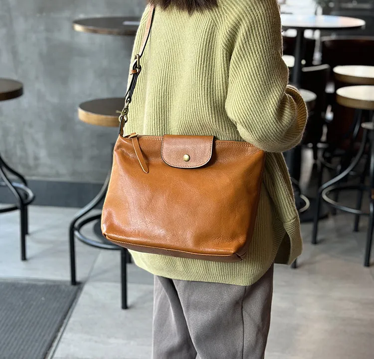 Vintage Ladies Leather Over The Shoulder Bag Genuine Leather Purses For Women