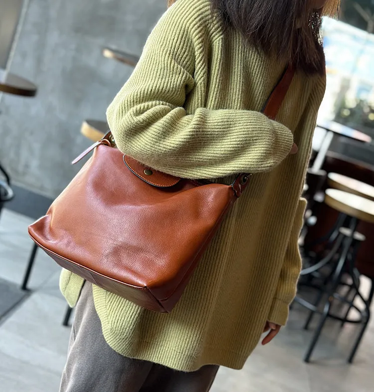 Vintage Ladies Leather Over The Shoulder Bag Genuine Leather Purses For Women