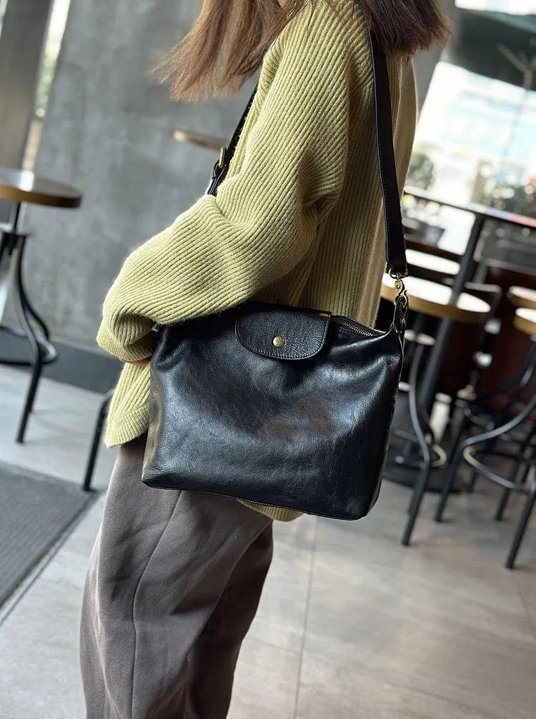 Vintage Ladies Leather Over The Shoulder Bag Genuine Leather Purses For Women