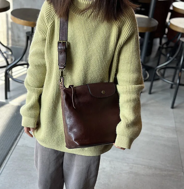 Vintage Ladies Leather Over The Shoulder Bag Genuine Leather Purses For Women
