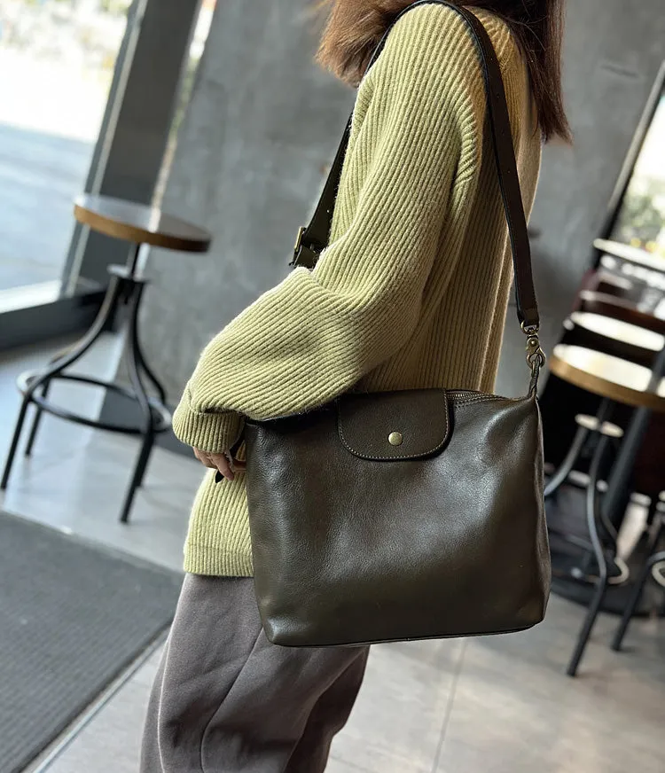 Vintage Ladies Leather Over The Shoulder Bag Genuine Leather Purses For Women