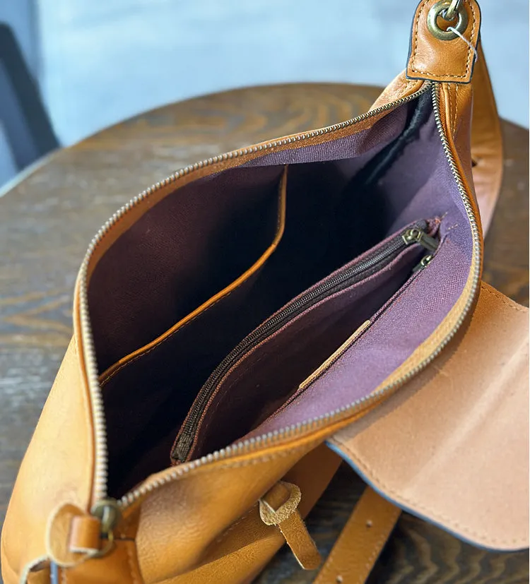 Vintage Ladies Leather Over The Shoulder Bag Genuine Leather Purses For Women