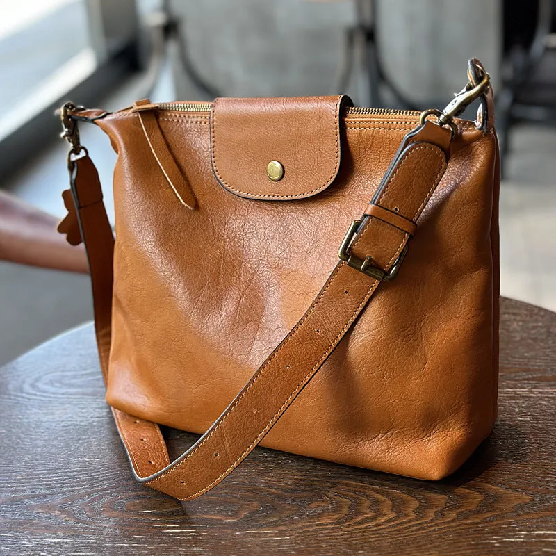 Vintage Ladies Leather Over The Shoulder Bag Genuine Leather Purses For Women